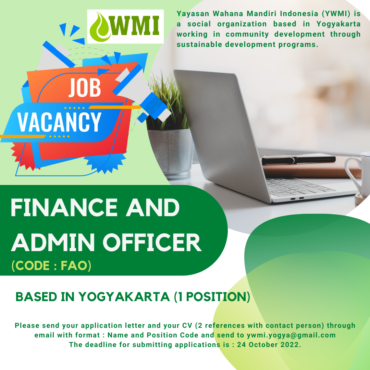 VACANCY – Finance and Admin Officer (code : FAO)